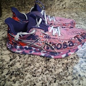 Womens Asics Pink and Purple Running Shoes Size 10